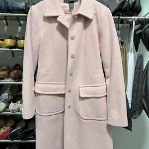 Soft Pink Wool Coat, Knee Length